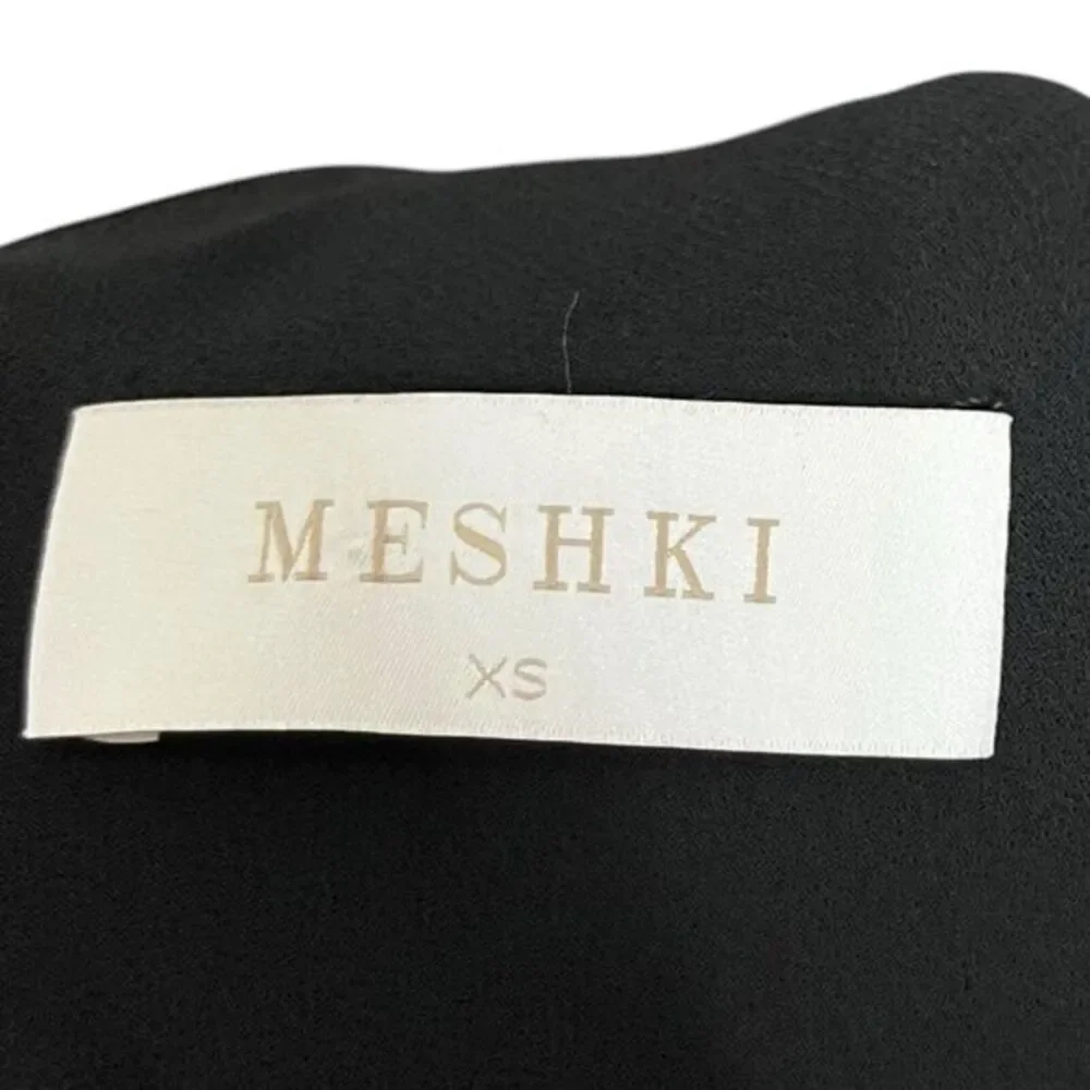 Meshki Calliope One Shoulder Maxi Dress Black Women's Size XS Satin Drape Formal